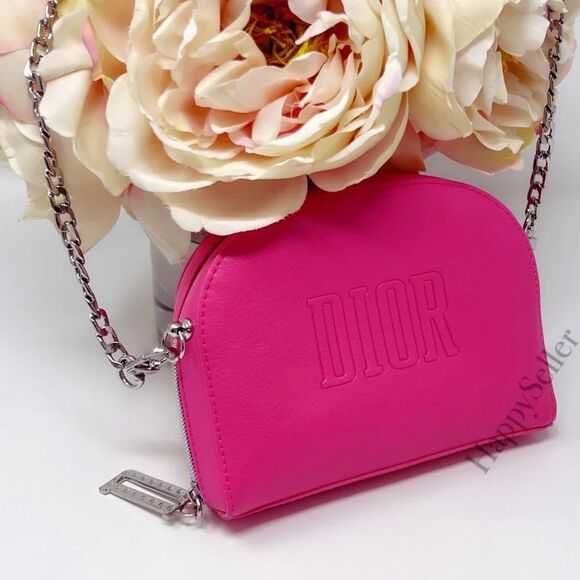 Dior Cosmetic Pouch to Crossbody Purse Bag Glitter Pink Makeup Travel Case New - Picture 1 of 12